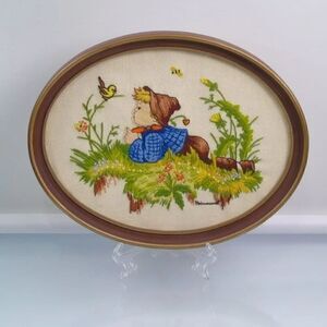 Vintage HUMMEL Boy With Bird Needlecraft Picture